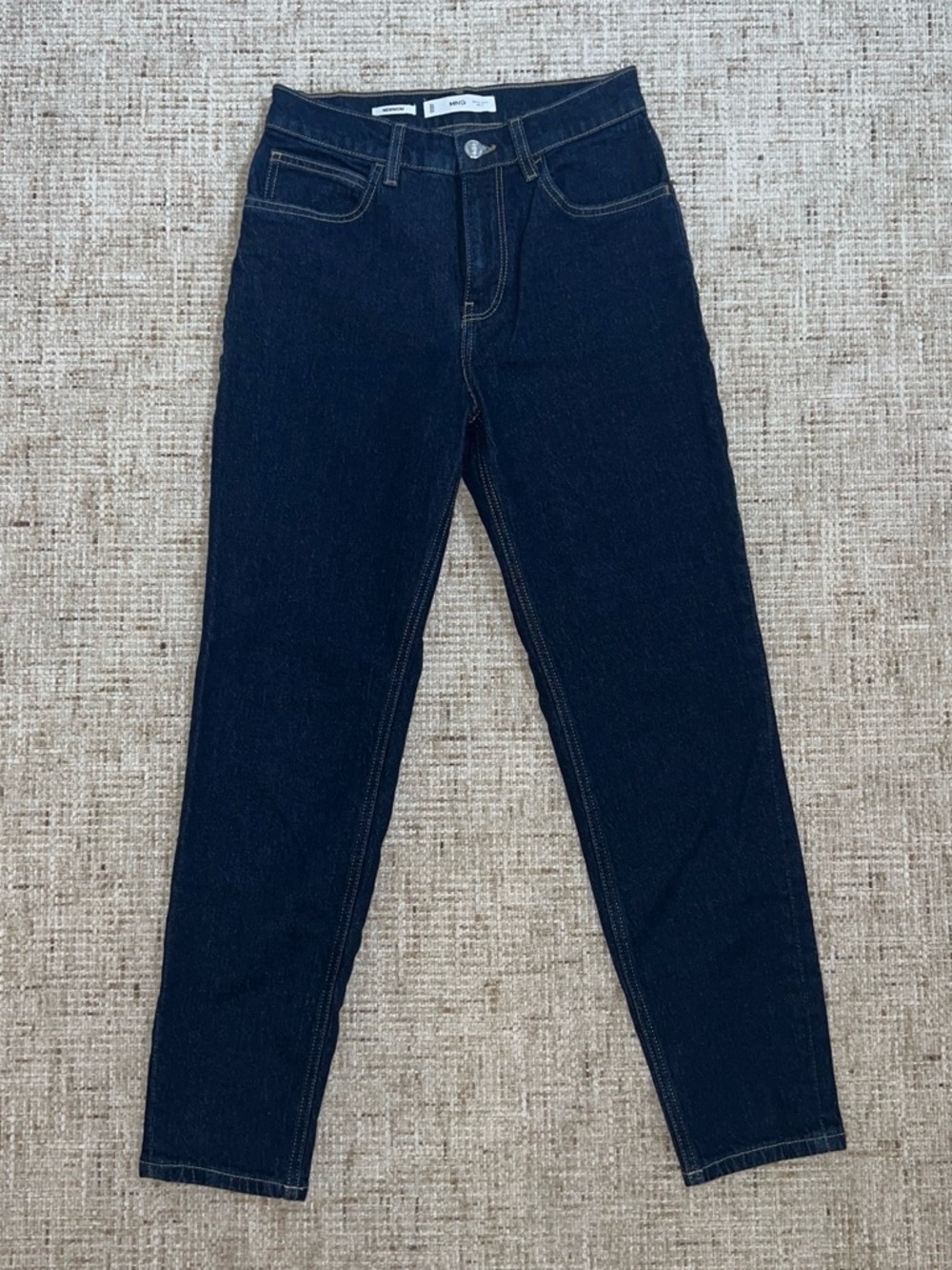 Mango Dark Wash Straight Leg Jeans